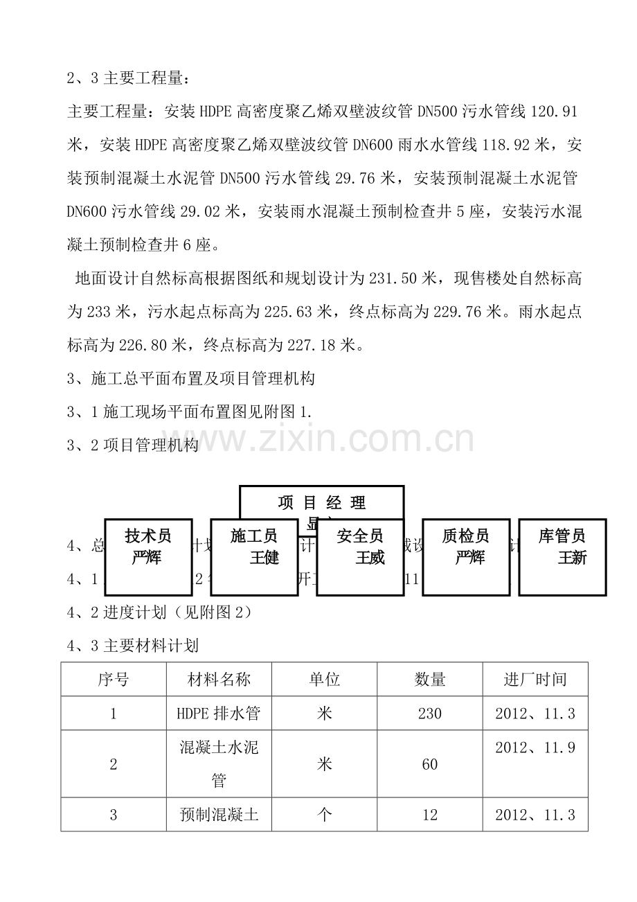 某小区雨污水外网施工方案.doc_第2页