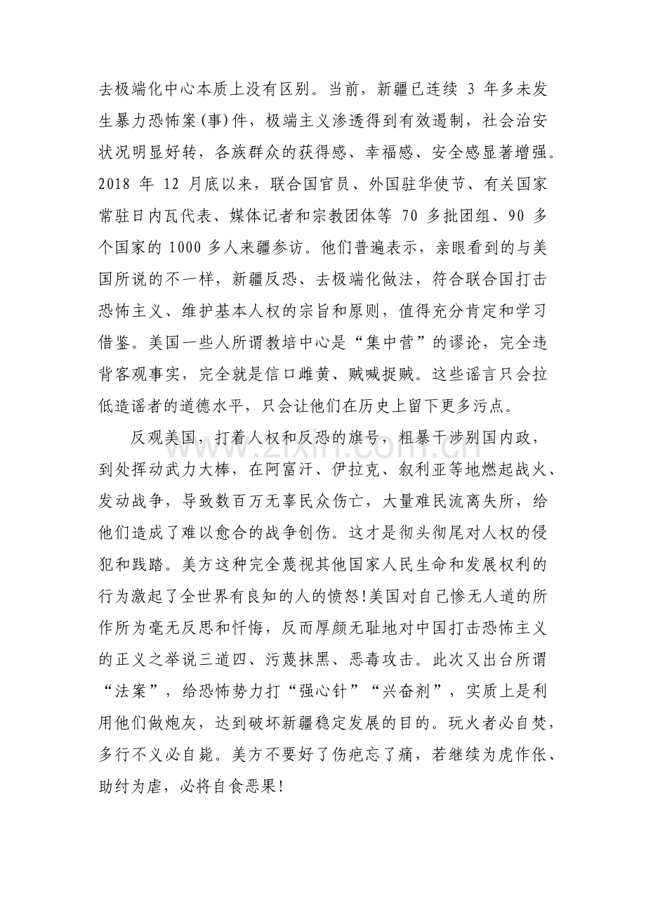 反对美国涉疆发声亮剑范文(通用10篇).pdf_第2页