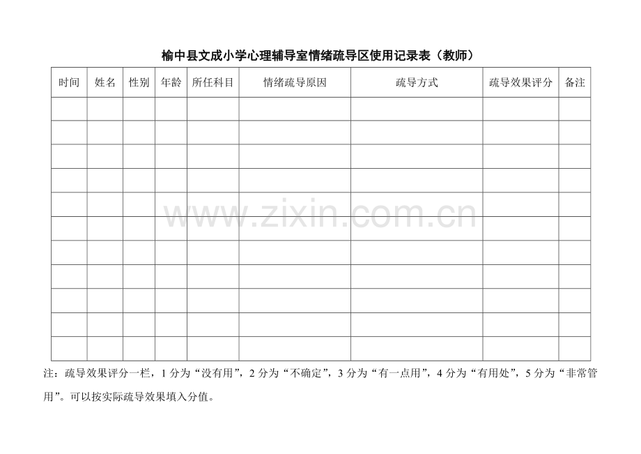情绪疏导区记录表.doc_第1页