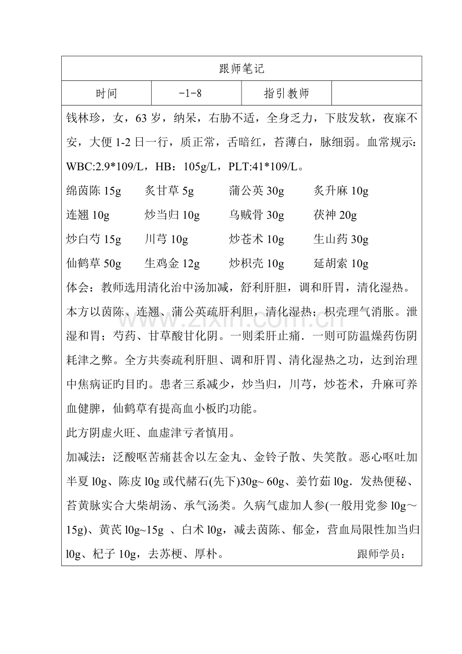中医师带徒跟师专业笔记.doc_第1页