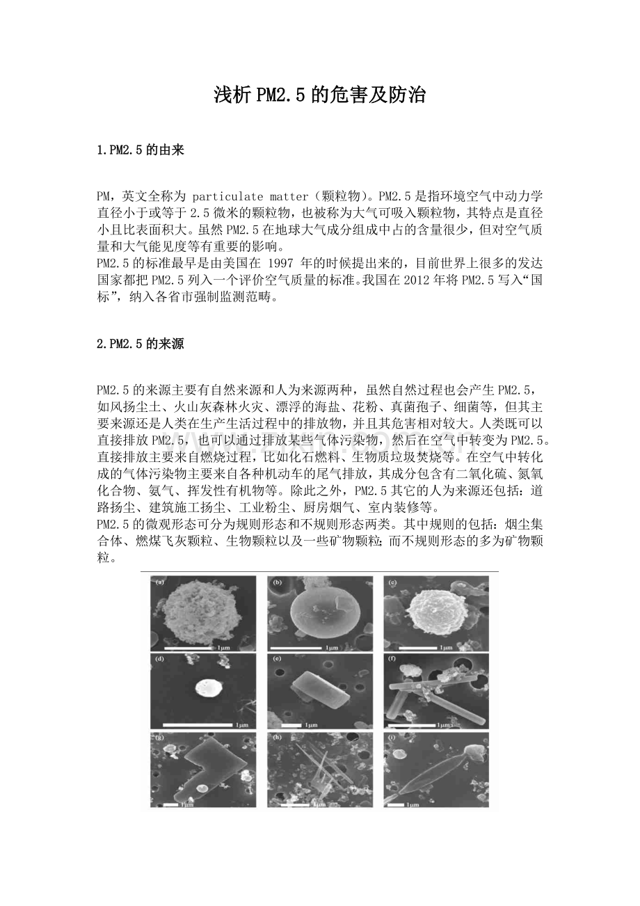 PM2.5的危害.doc_第1页