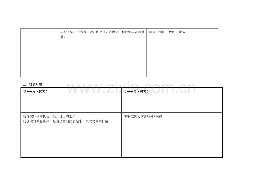 我的个人分析SWOT表.doc_第2页