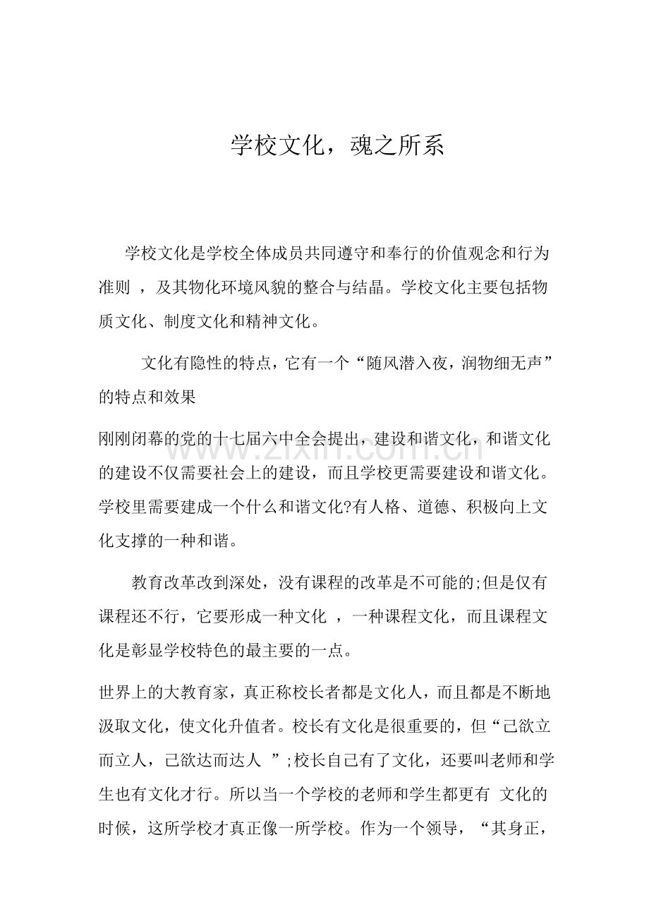 学校文化--魂之所系.doc_第1页