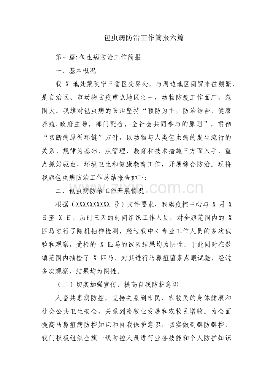 包虫病防治工作简报六篇.pdf_第1页
