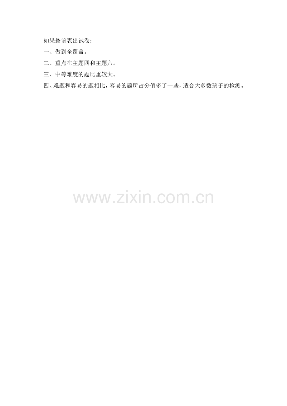 五年级数学上册第四单元试卷测验双向细目表.doc_第2页