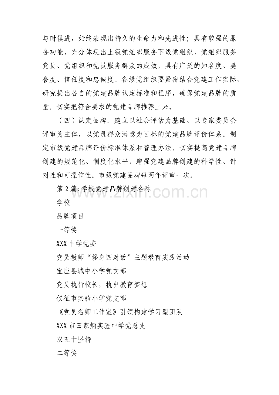 学校党建品牌创建名称范文(12篇).pdf_第2页