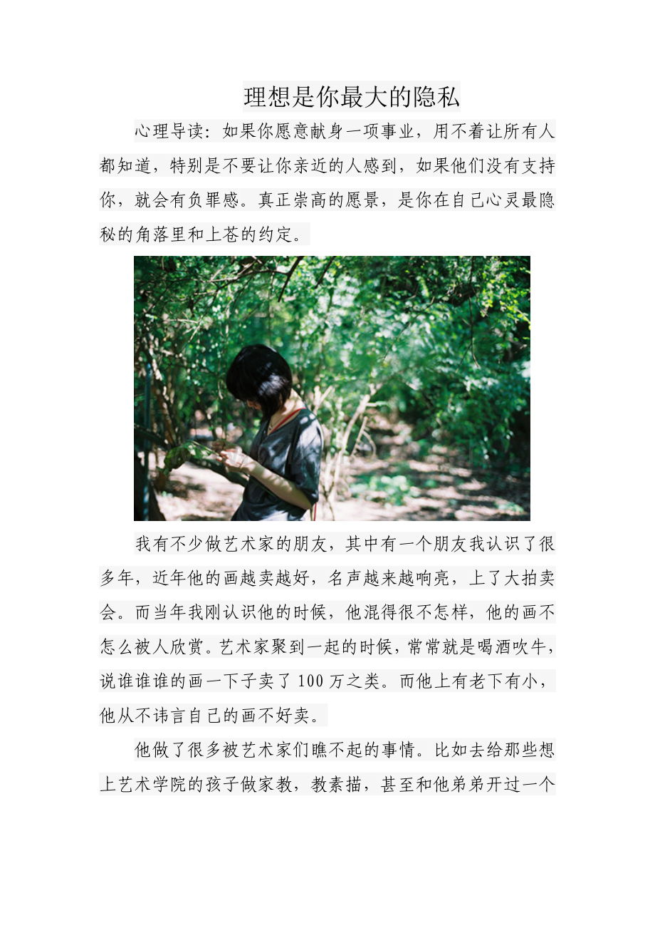 理想是你最大的隐私.doc_第1页