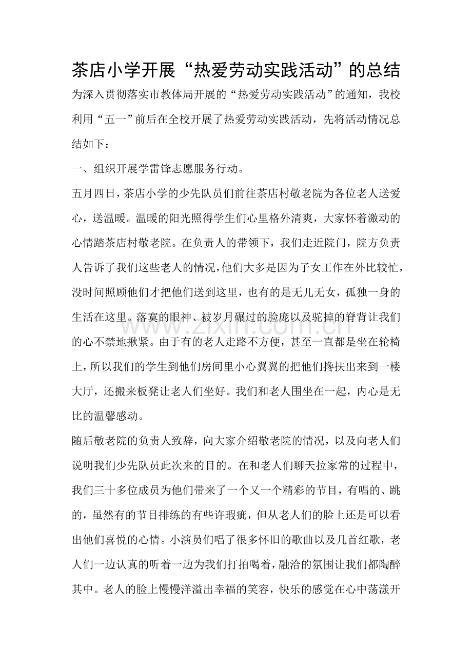 热爱劳动活动总结.doc_第1页