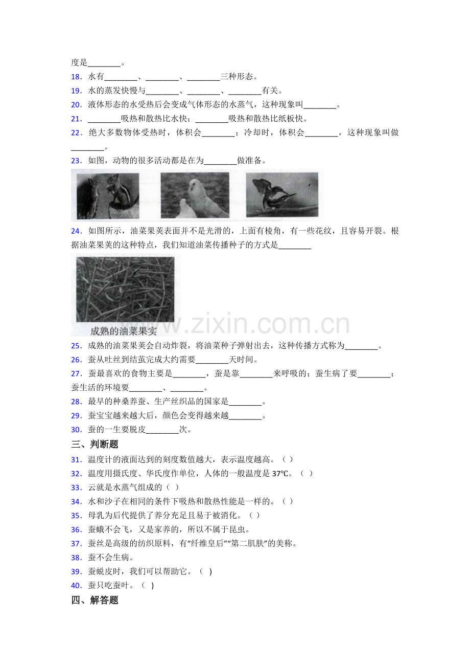 新教材苏教版(2017秋)四年级下科学期末试卷含答案.doc_第2页