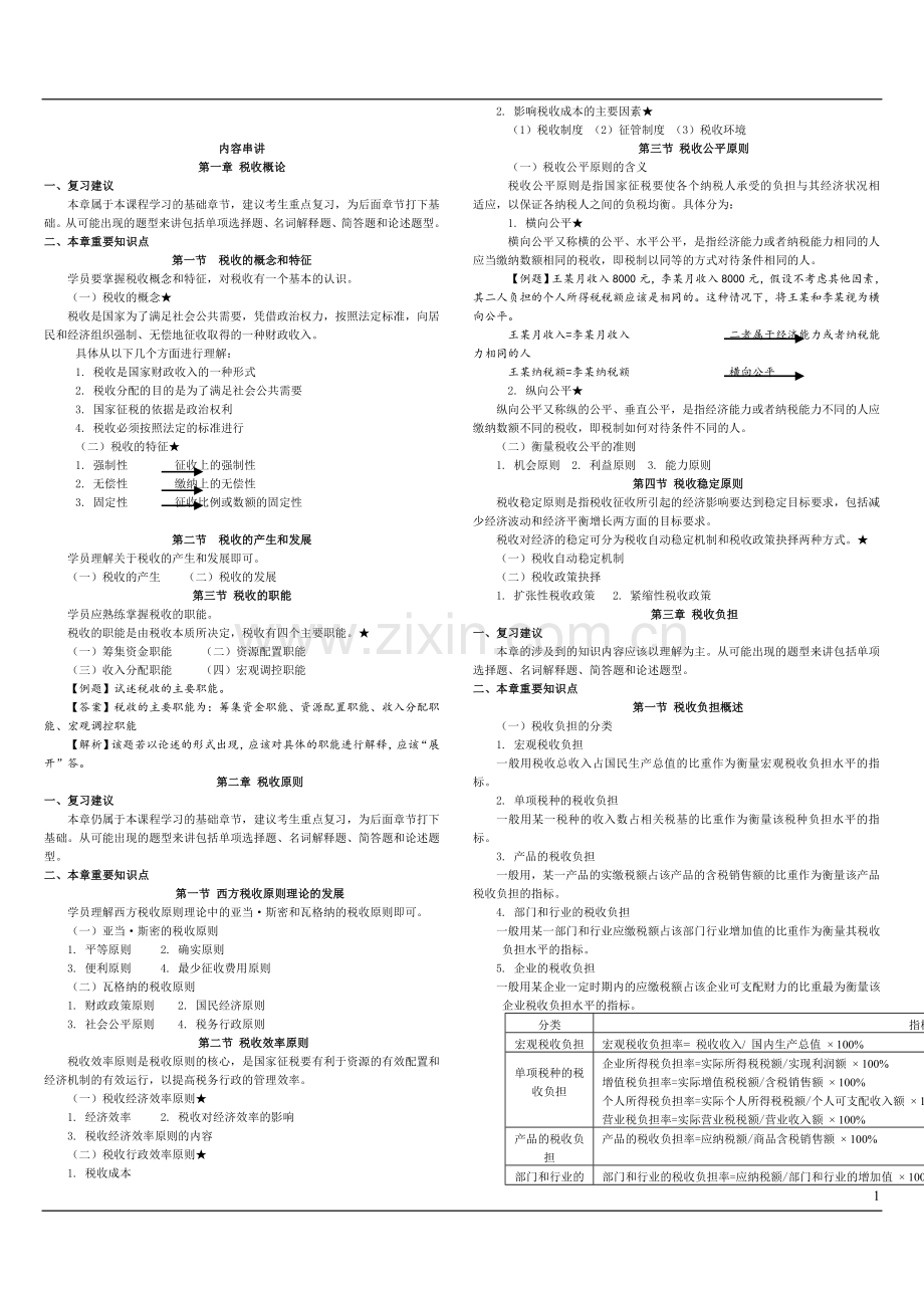 27309税收学考前串讲讲义.doc_第1页