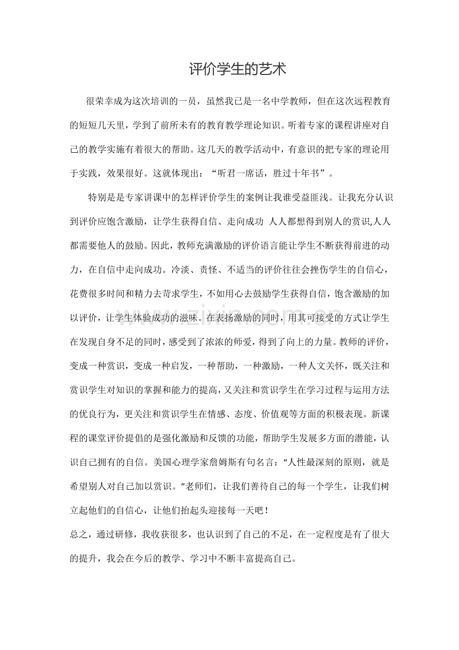 评价学生的艺术.doc_第1页