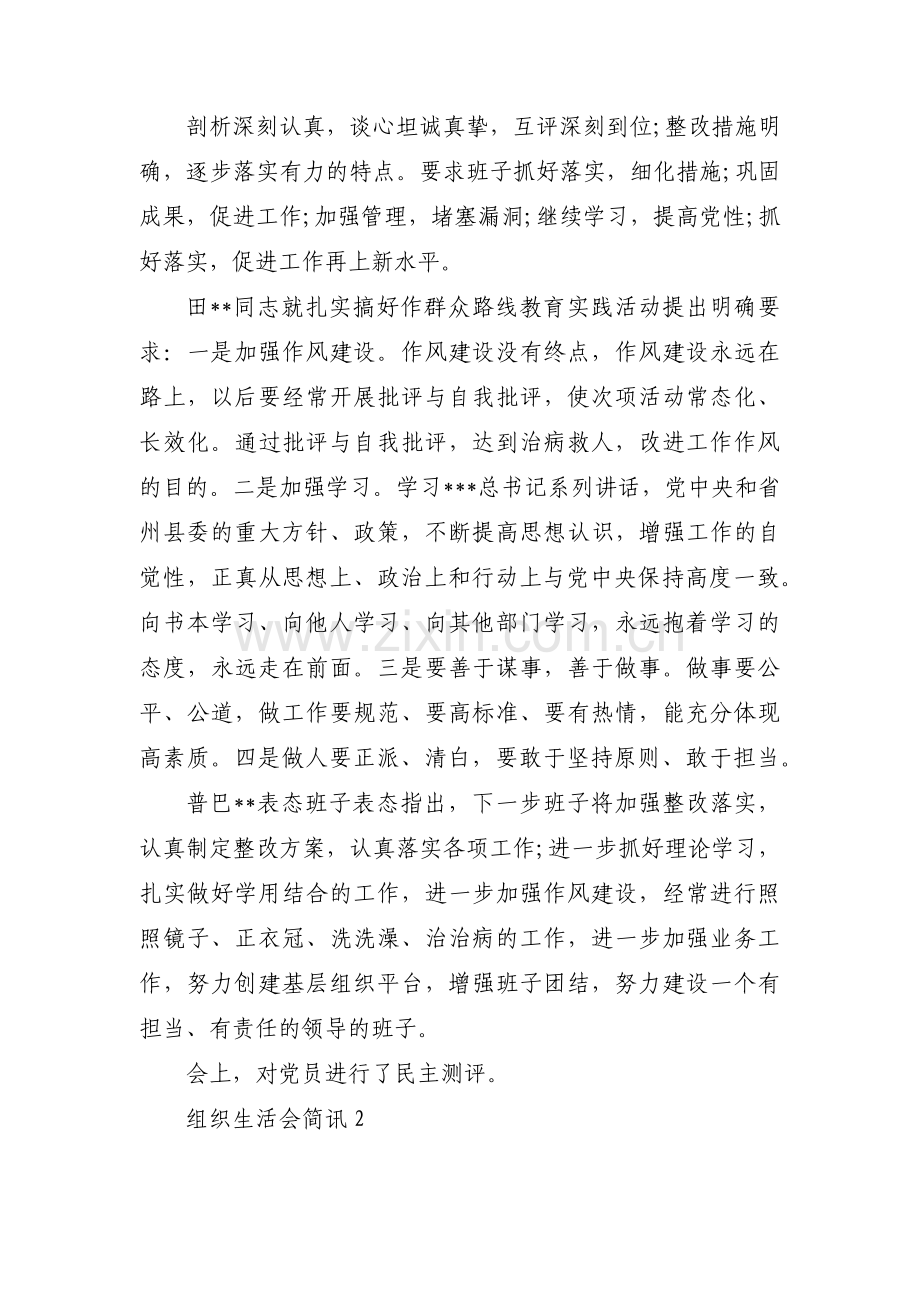 组织生活会简讯(通用3篇).pdf_第2页