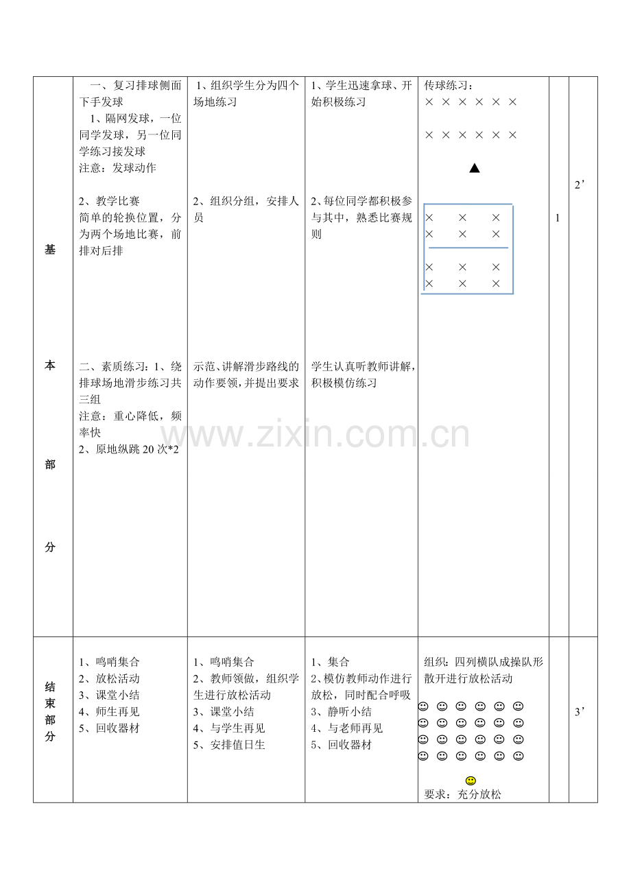 排球侧面下手发球和教学比赛教案.doc_第2页