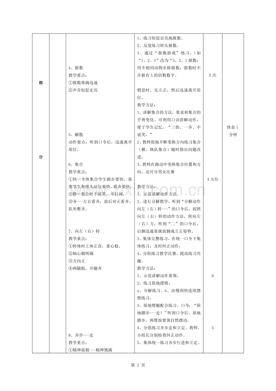 初中体育-队列队形教学教案.docx_第2页