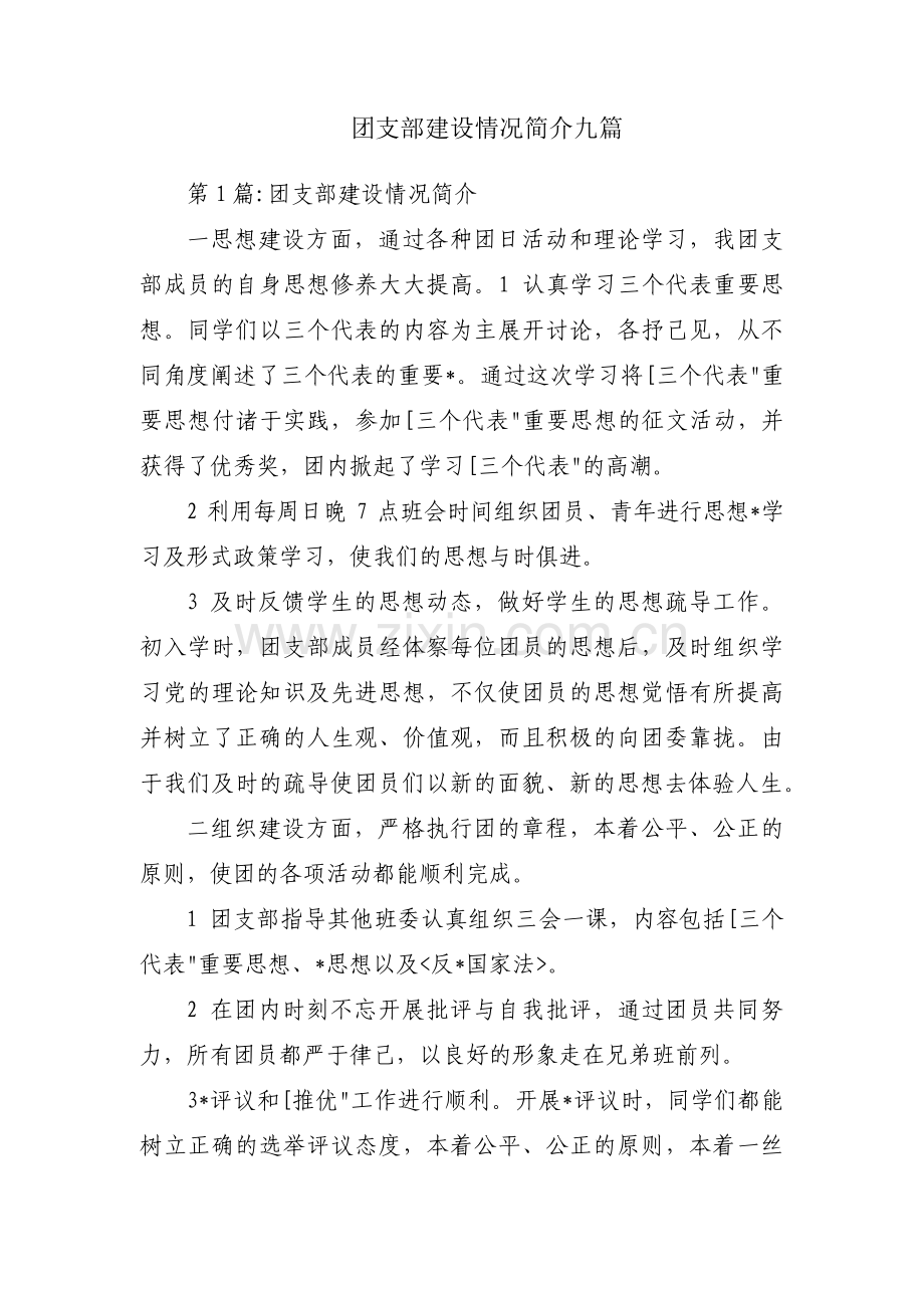 团支部建设情况简介九篇.pdf_第1页