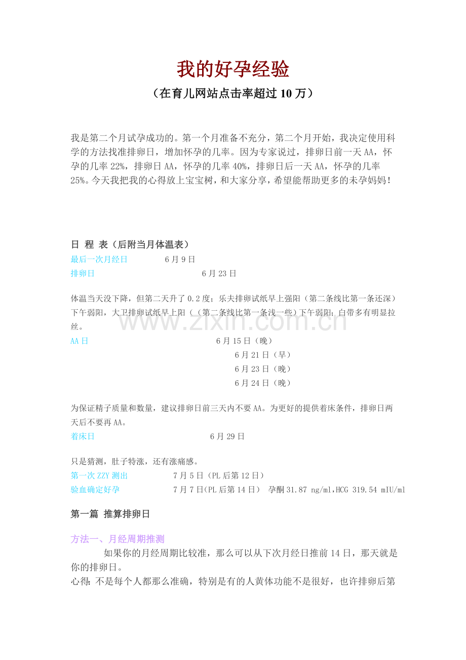 我的好孕经验(文章点击率超过10万).doc_第1页