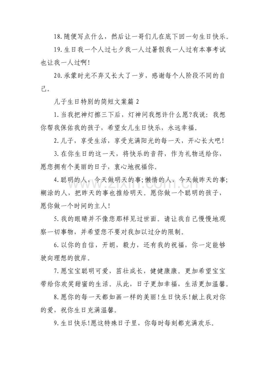 儿子生日特别的简短文案范文三篇.pdf_第2页