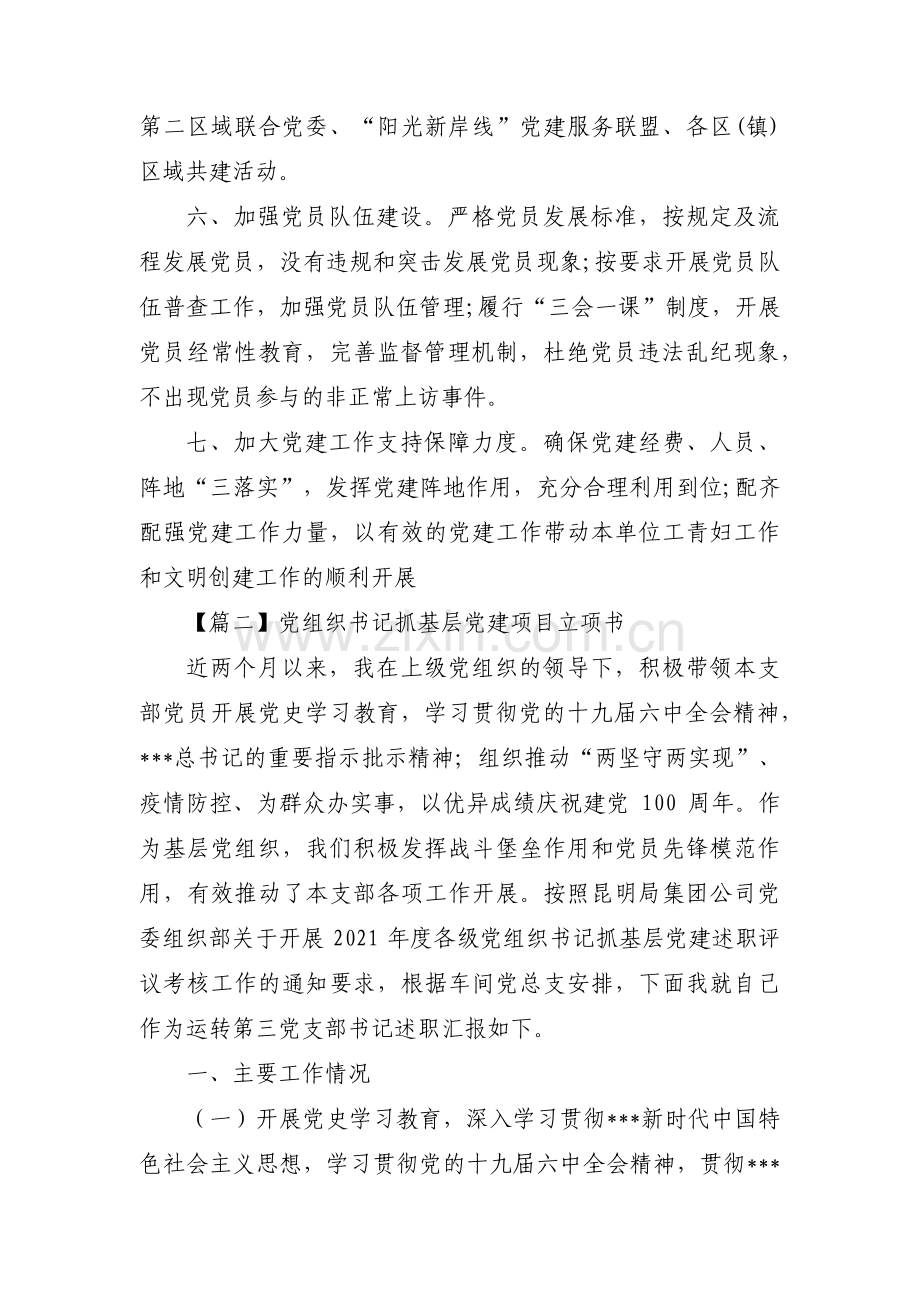 党组织书记抓基层党建项目立项书范文(6篇).pdf_第2页