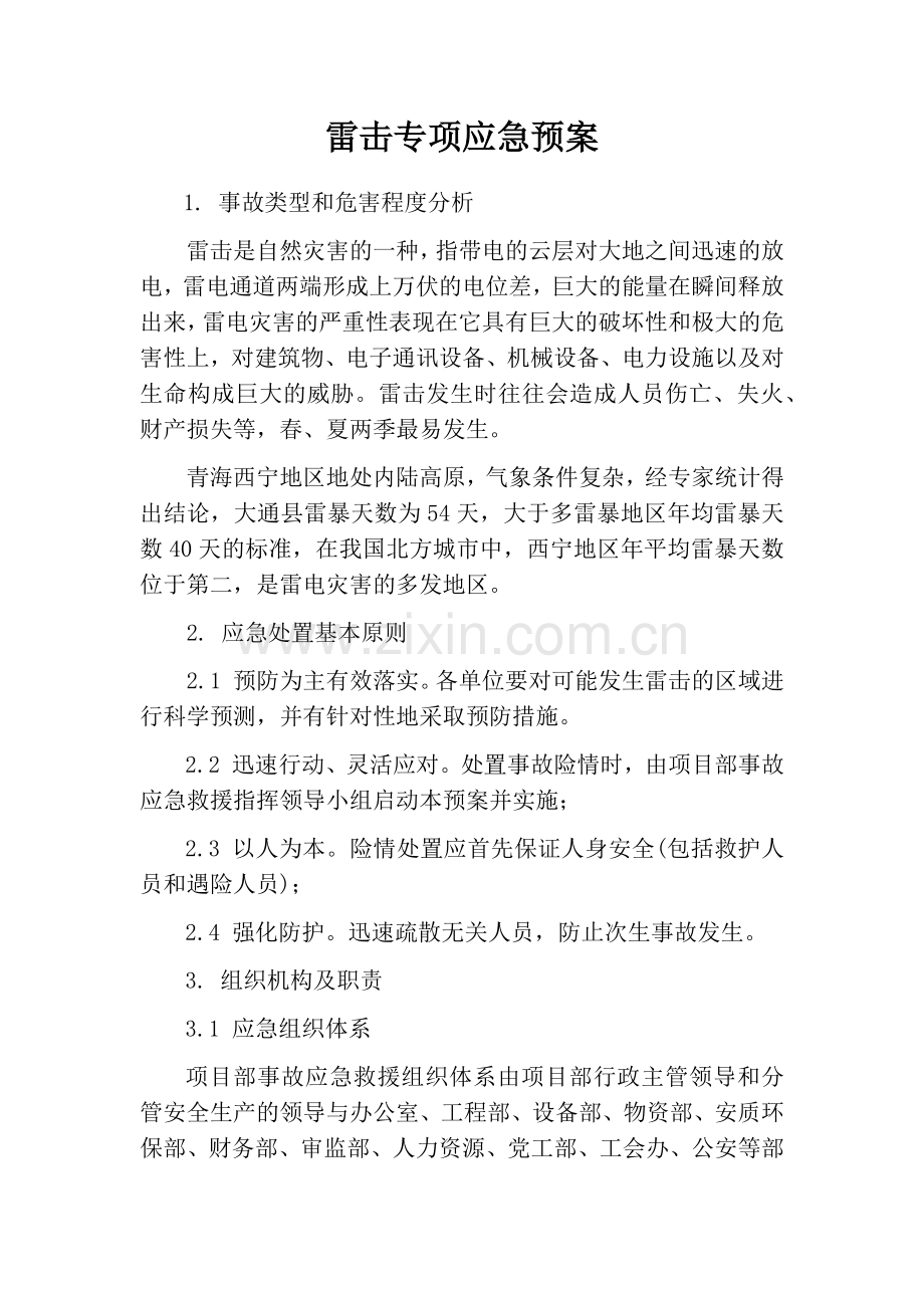 2.雷击专项应急预案.docx_第1页