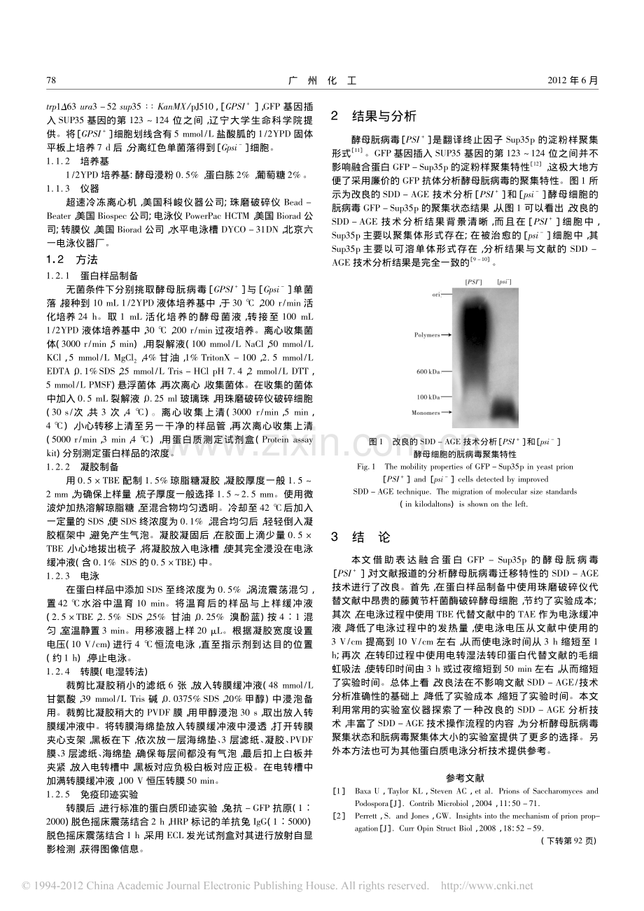 一种半变性琼脂糖凝胶电泳技术的改良_钟正伟.pdf_第2页