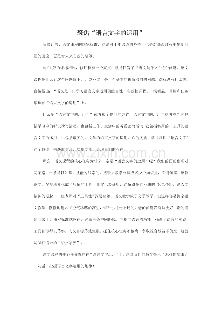 聚焦语言文字的运用.doc_第1页