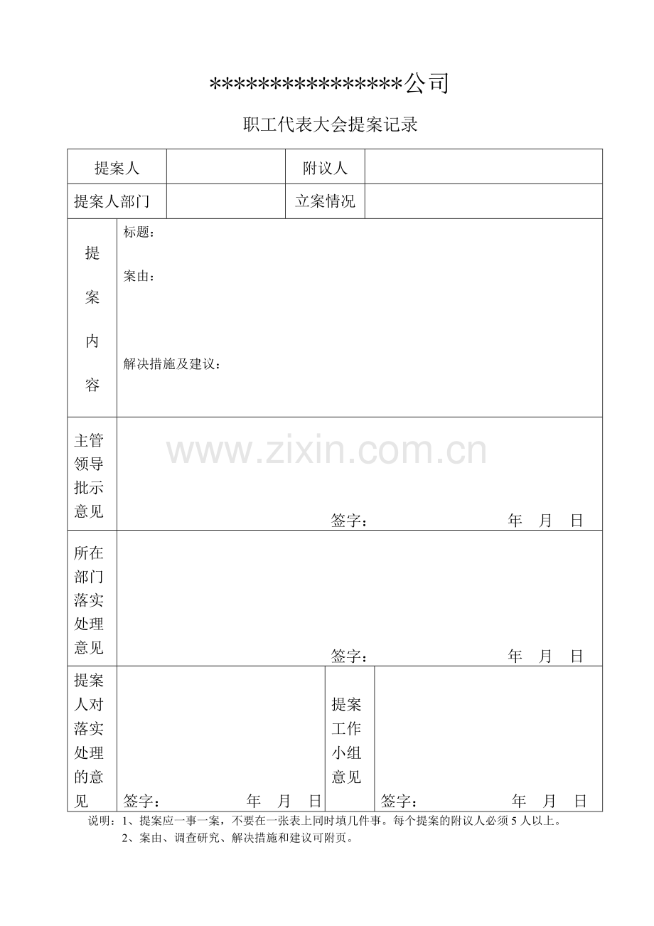职工代表大会提按记录-范文.doc_第1页