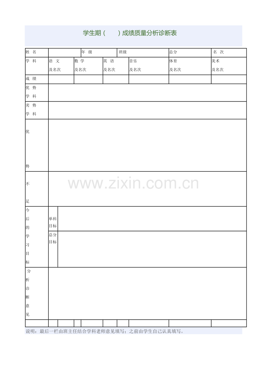 学生成绩诊断表.doc_第1页