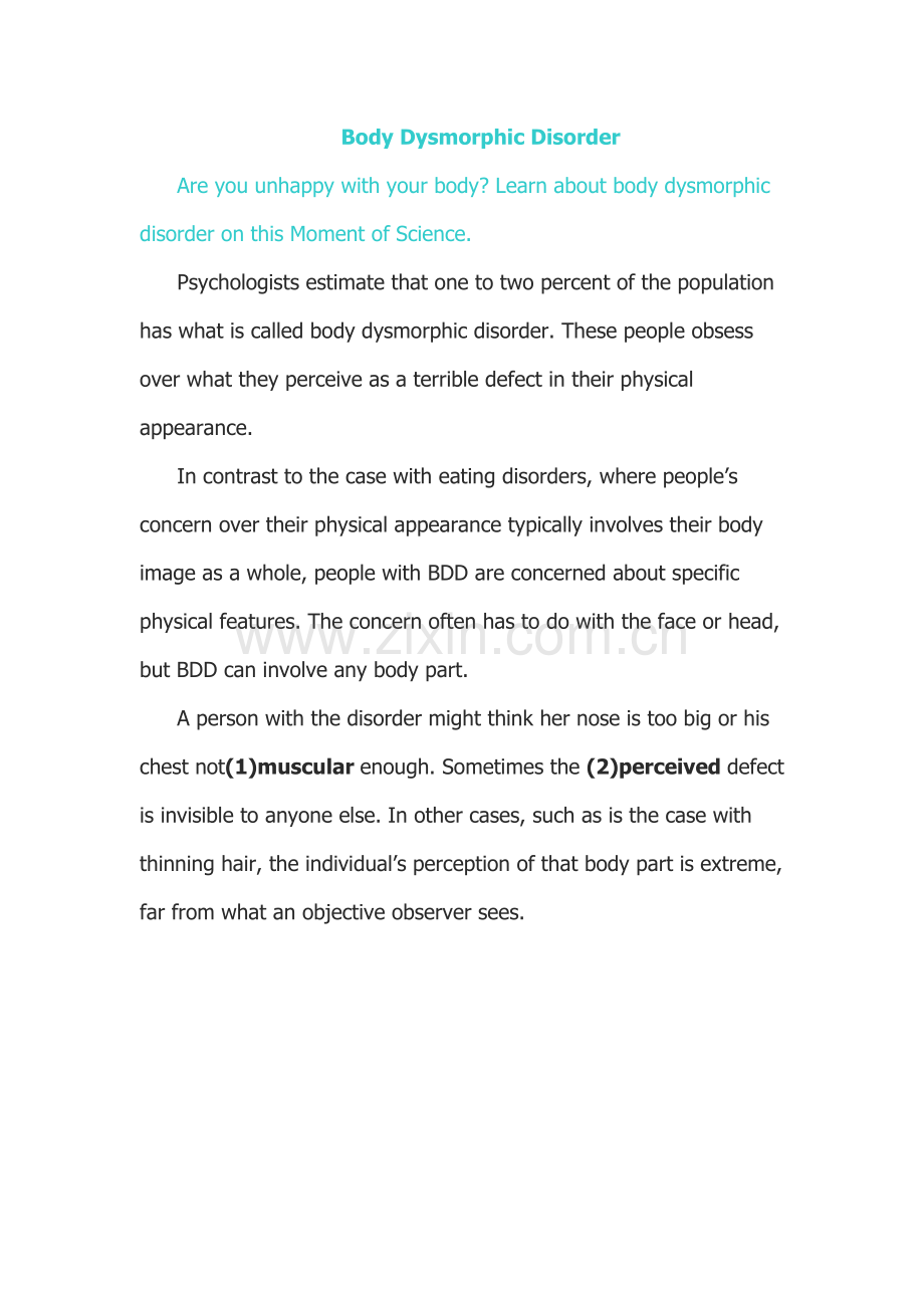 身体畸形恐惧症.docx_第1页