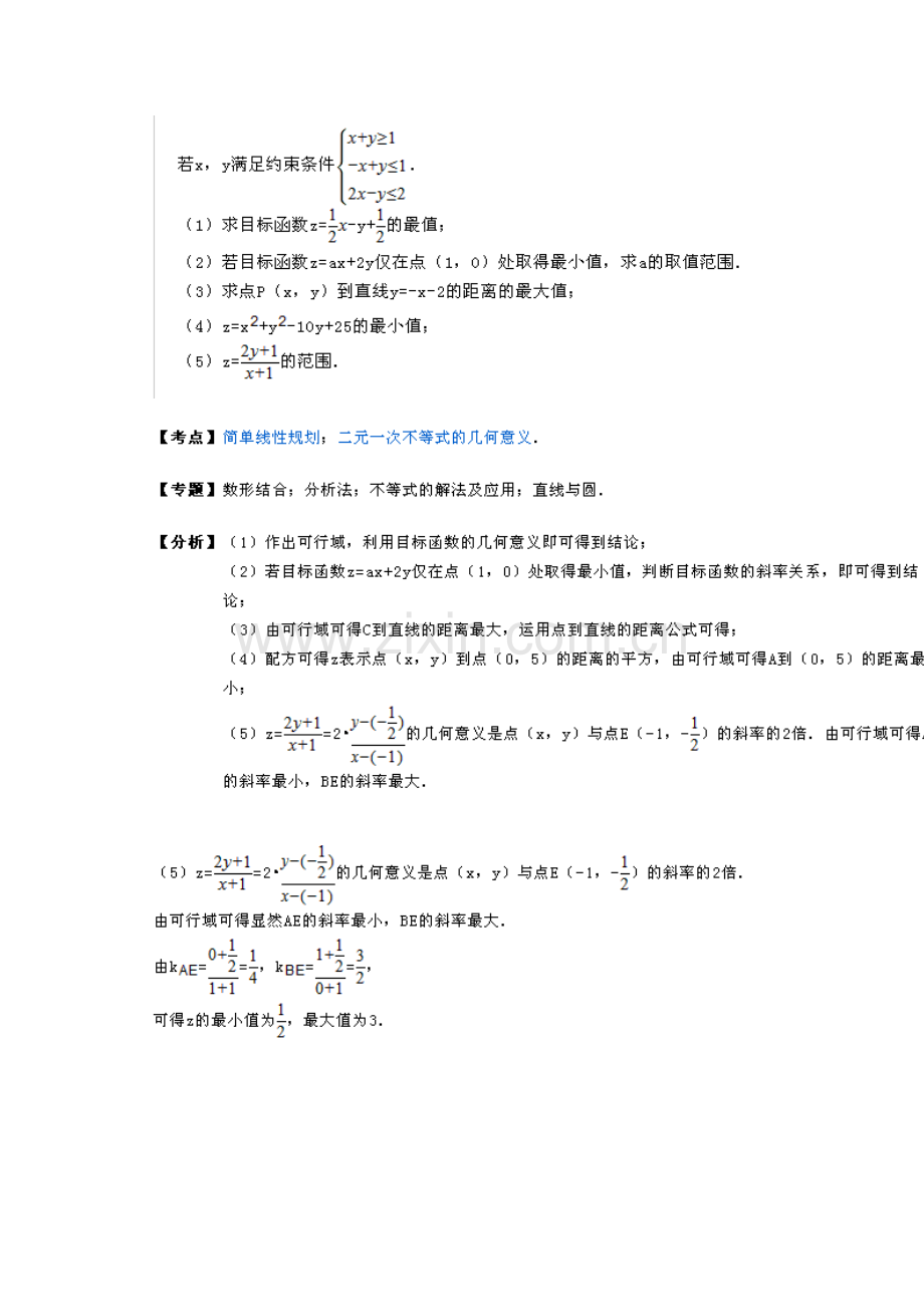 线性规划可行域专题.doc_第1页