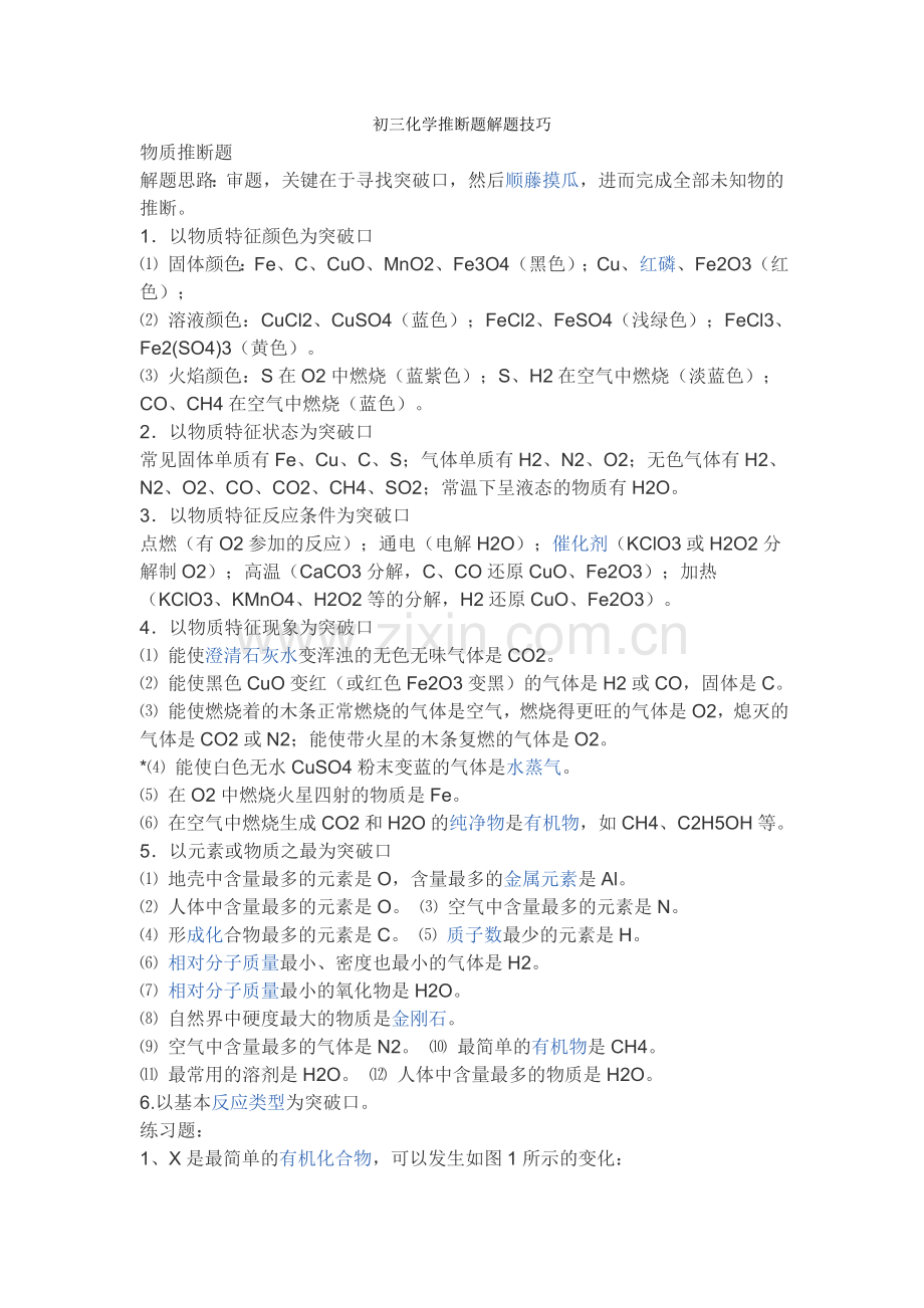 初三化学推断题解题技巧.doc_第1页