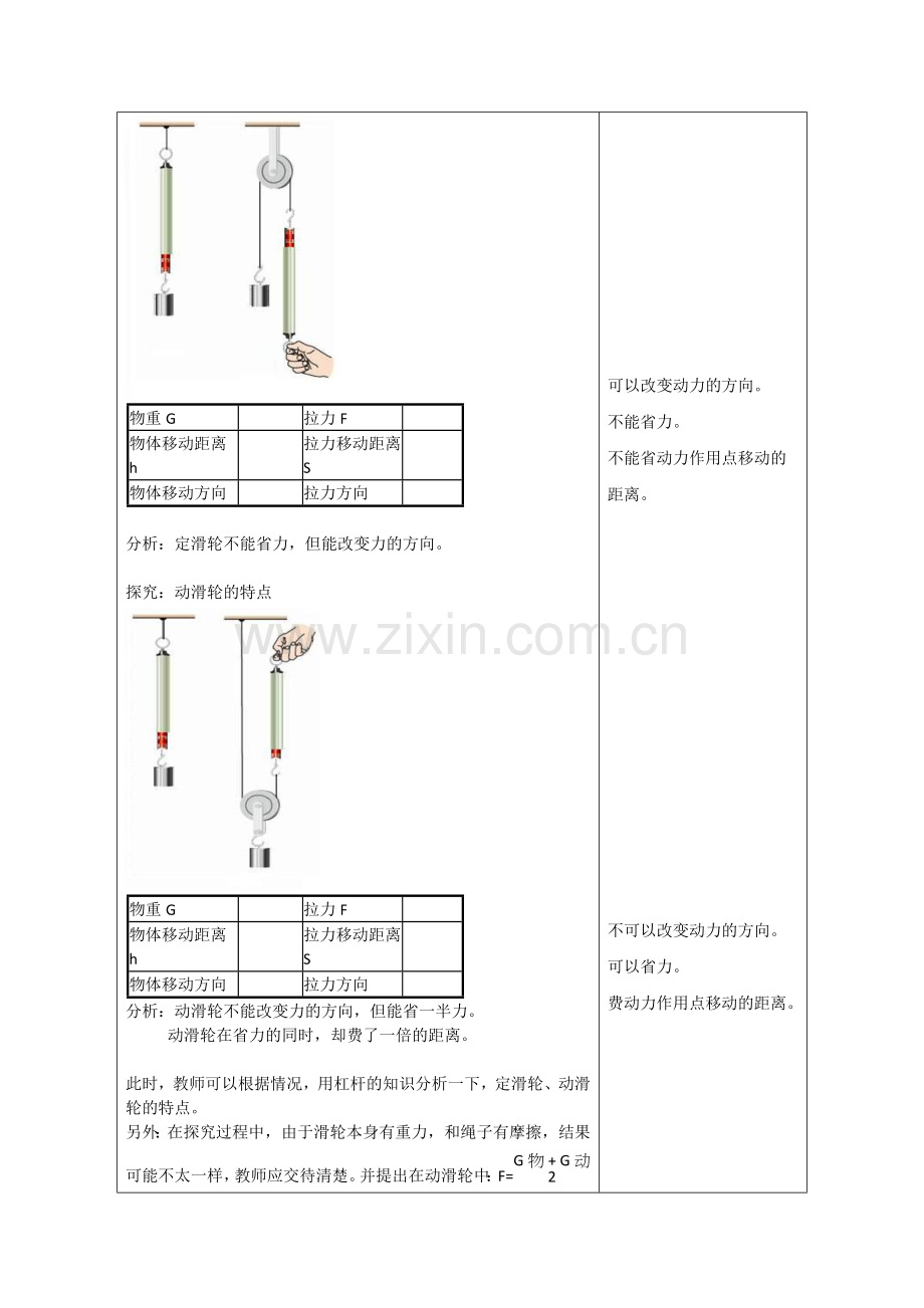 八年级下册物理十二章第二节滑轮教案.doc_第2页