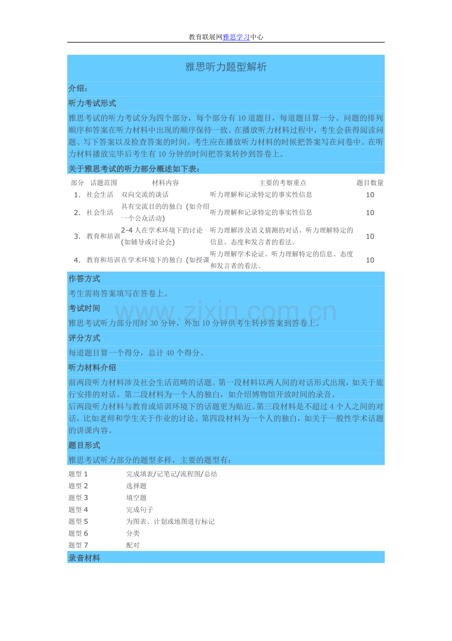 雅思听力题型解析.doc_第1页