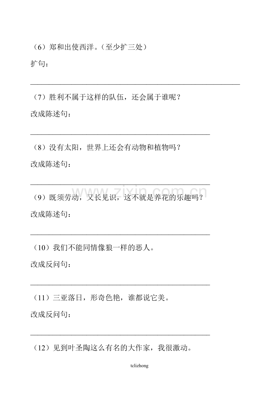 五年级句子专项练习.doc_第2页