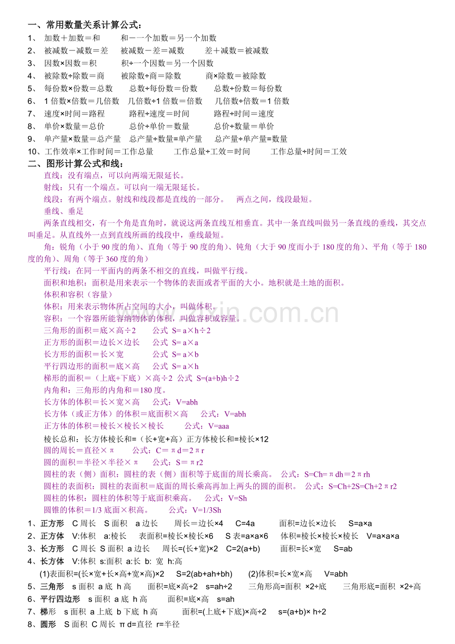 小学数学公式及知识点总结.doc_第1页