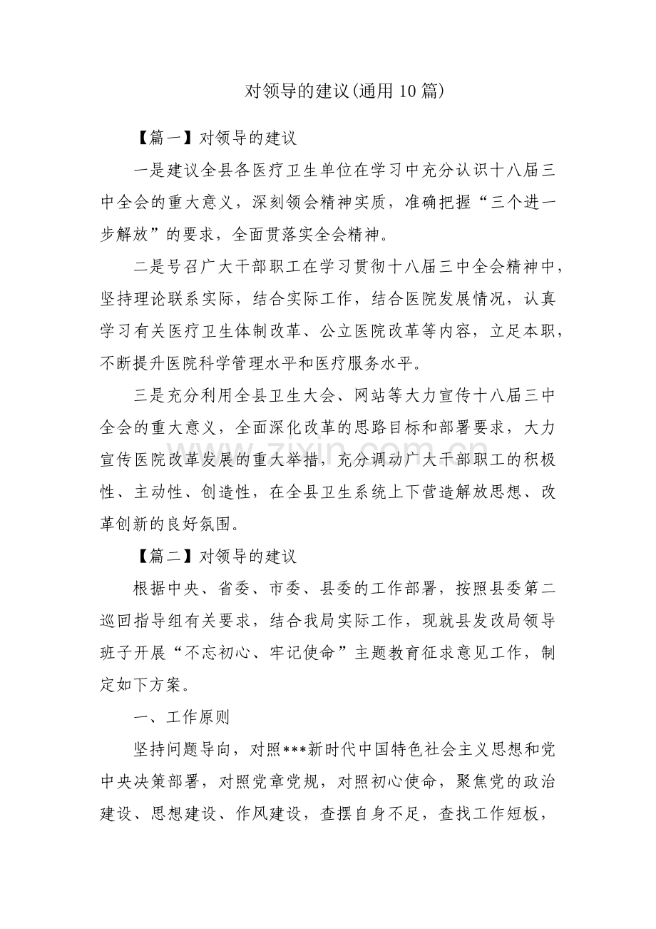 对领导的建议(通用10篇).pdf_第1页