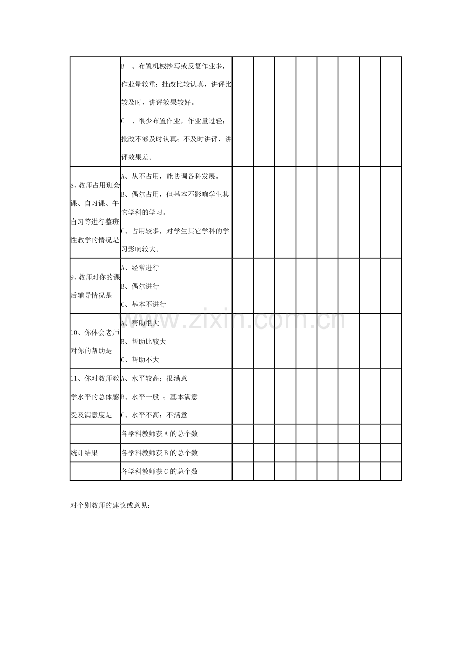 罗田县严家坳中学学生评教问卷调查表.docx_第2页