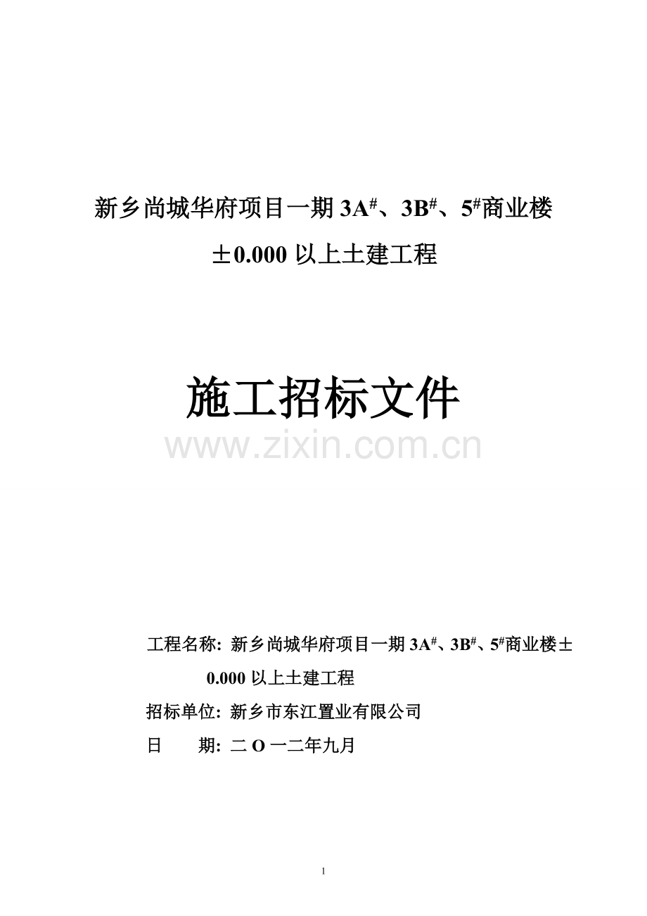 建筑工程招标文件例文标书文件.doc_第1页