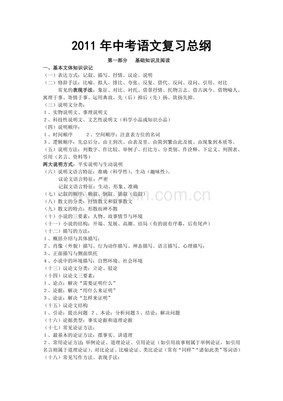 初中语文复习资料大全.doc_第1页