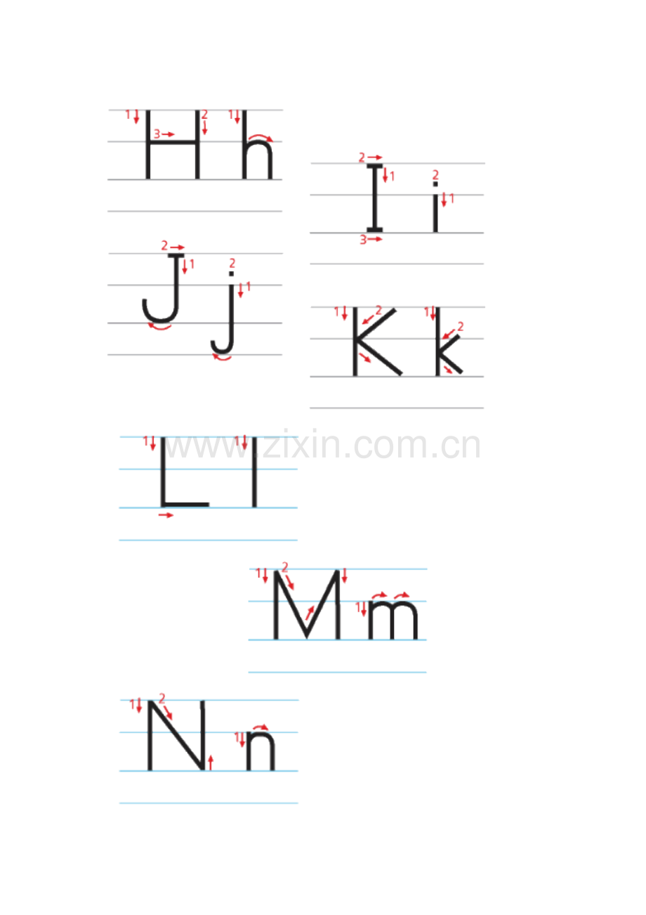 英语木棍体书写笔顺.doc_第2页