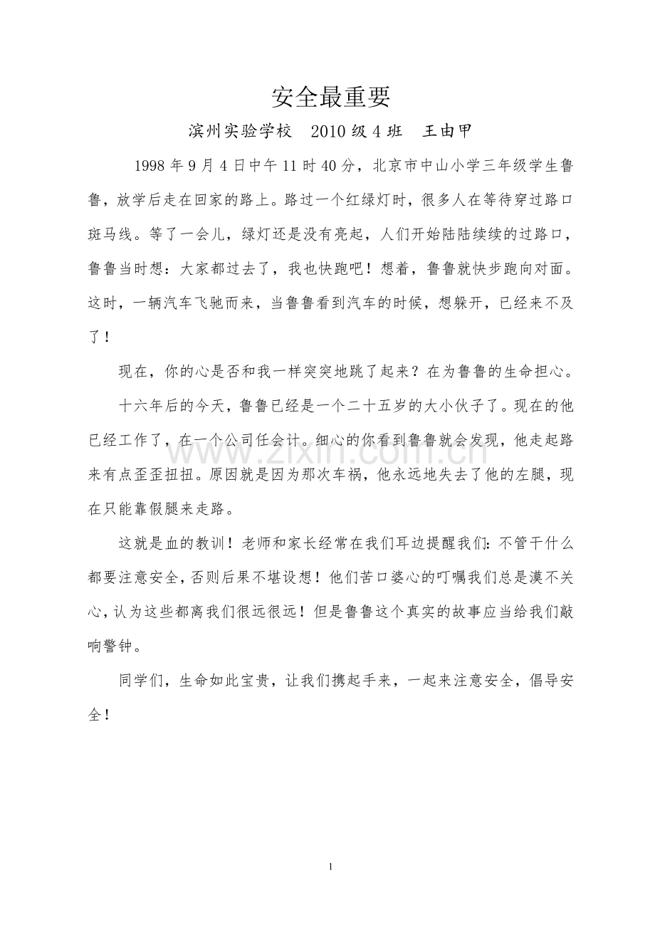 安全最重要--王由甲.doc_第1页