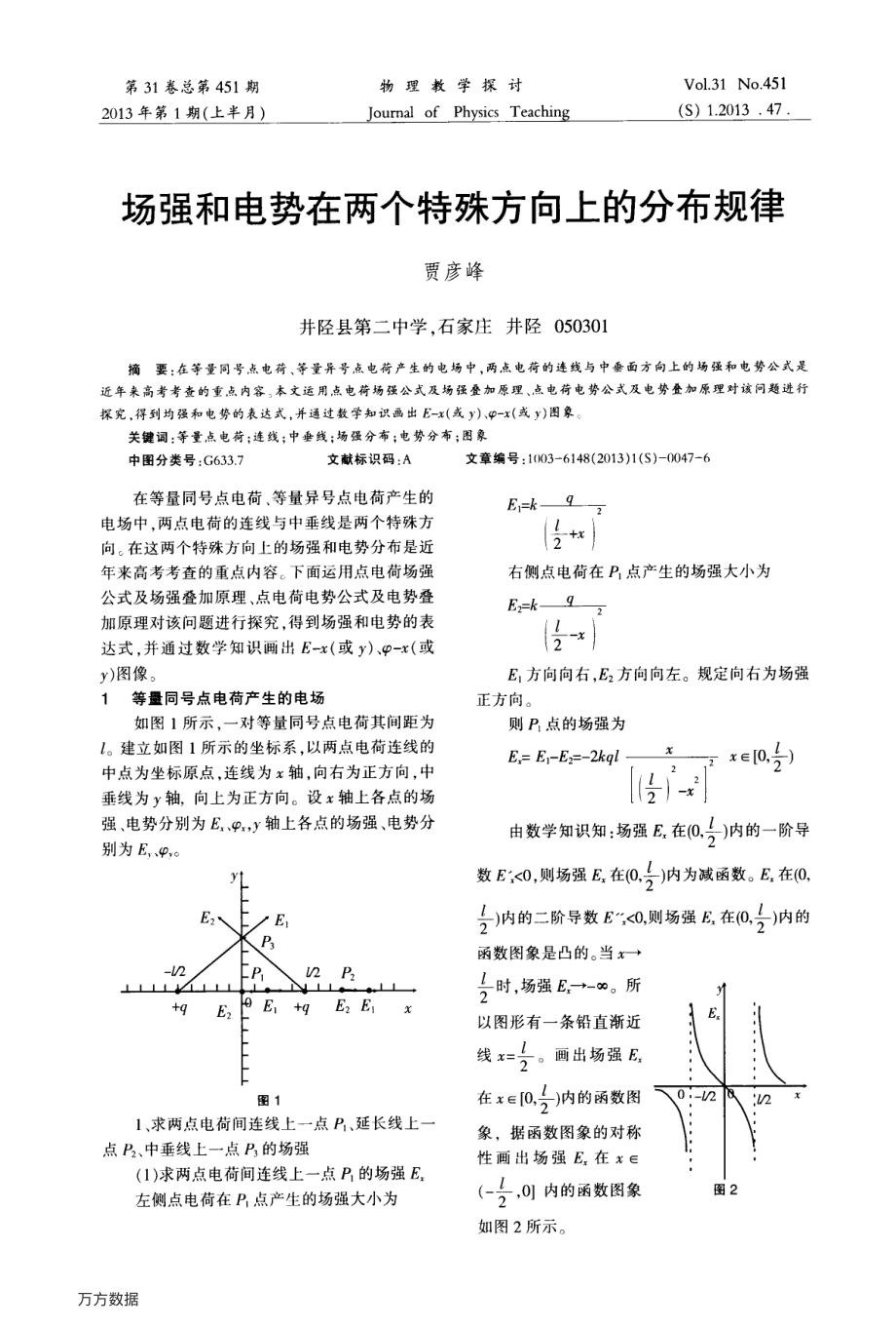 场强和电势在两个特殊方向上的分布规律.pdf_第1页