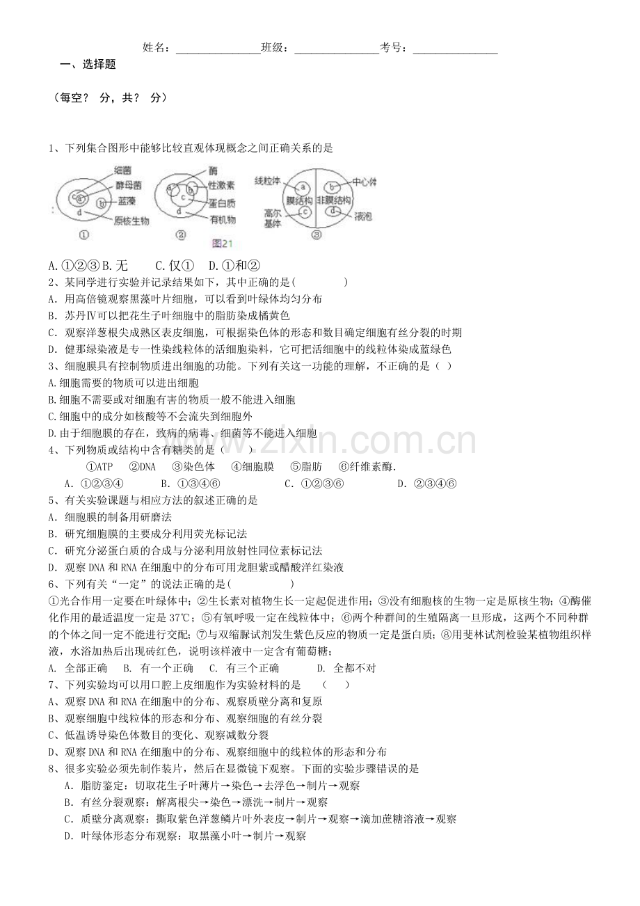 必修一综合题.doc_第1页
