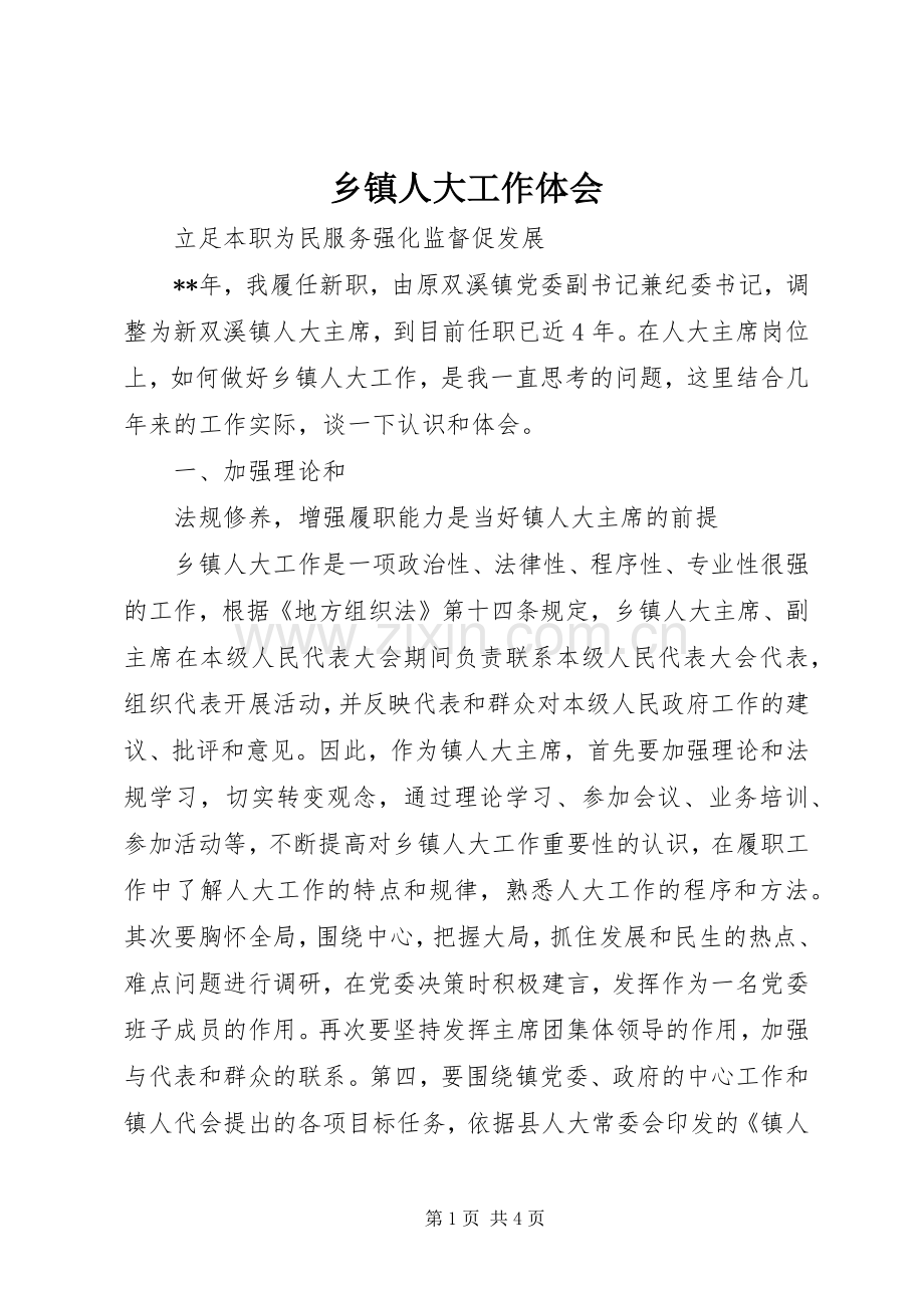 乡镇人大工作体会.docx_第1页