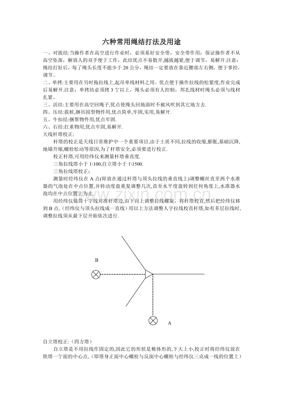 六种常用绳结打法及用途.doc_第1页