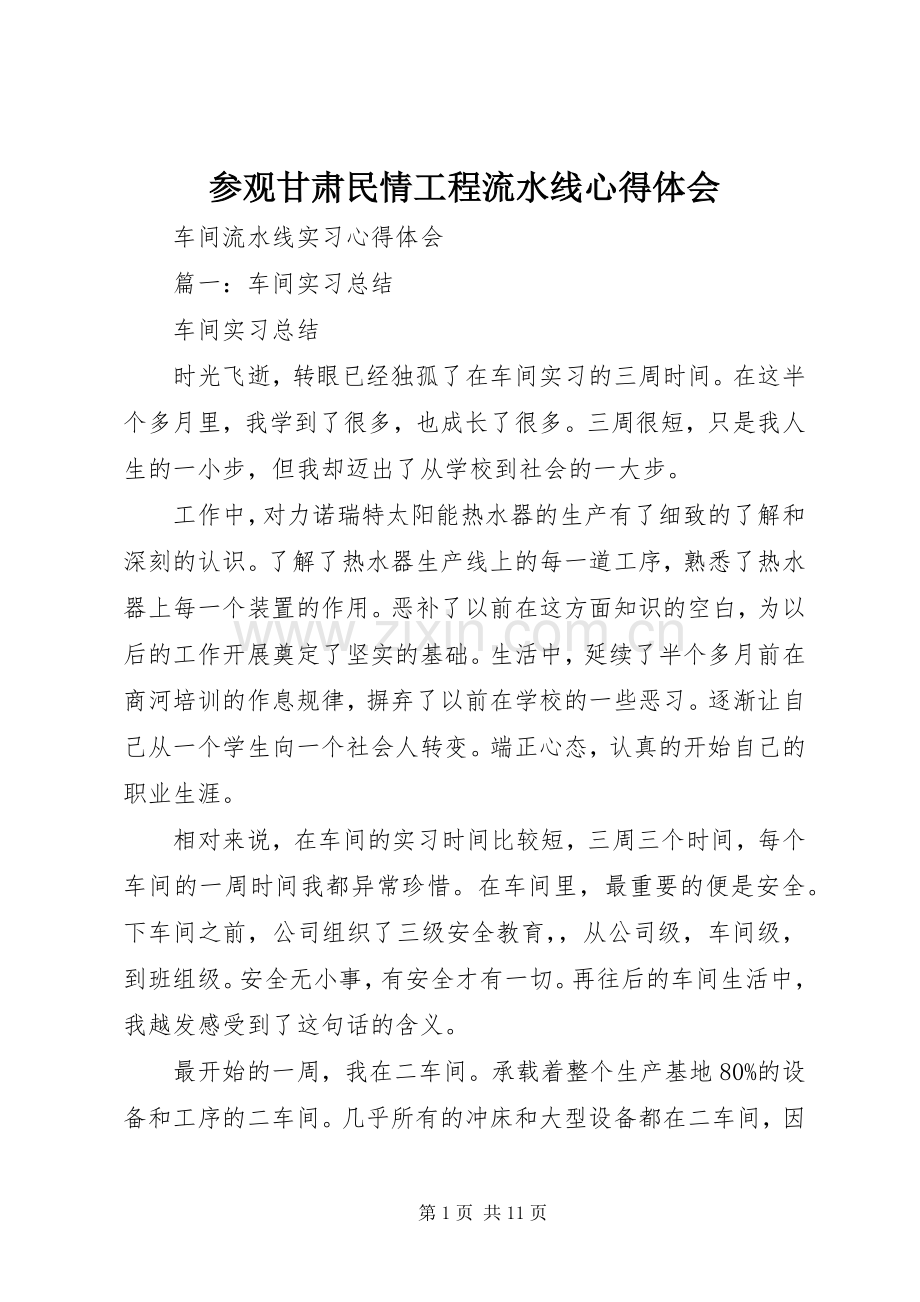 参观甘肃民情工程流水线体会心得.docx_第1页