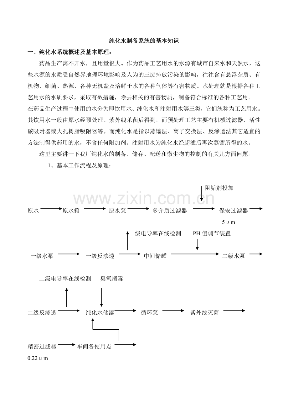 纯化水系统的基本知识.doc_第1页