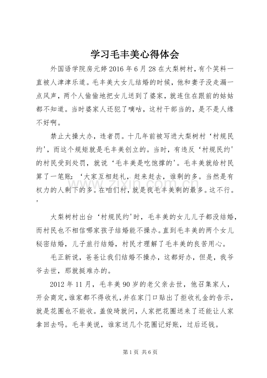 学习毛丰美体会心得3.docx_第1页