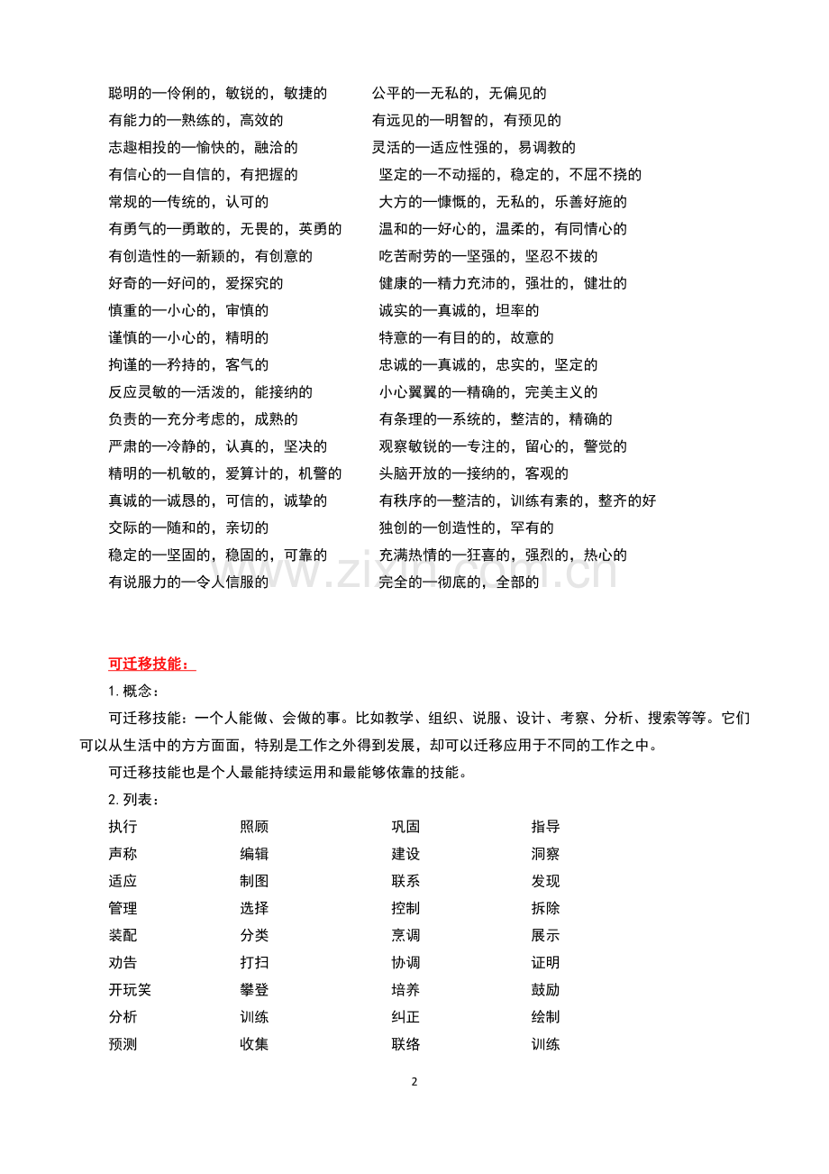 技能词汇列表—专业知识、可迁移、自我管理技能.doc_第2页