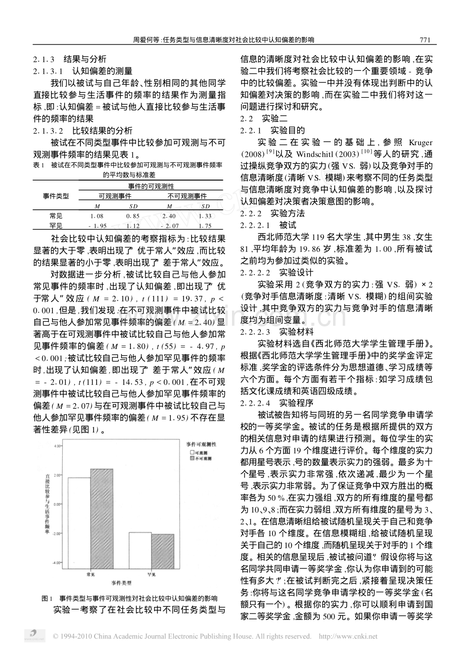 任务类型与信息清晰度对社会比较中认知偏差的影响.pdf_第2页