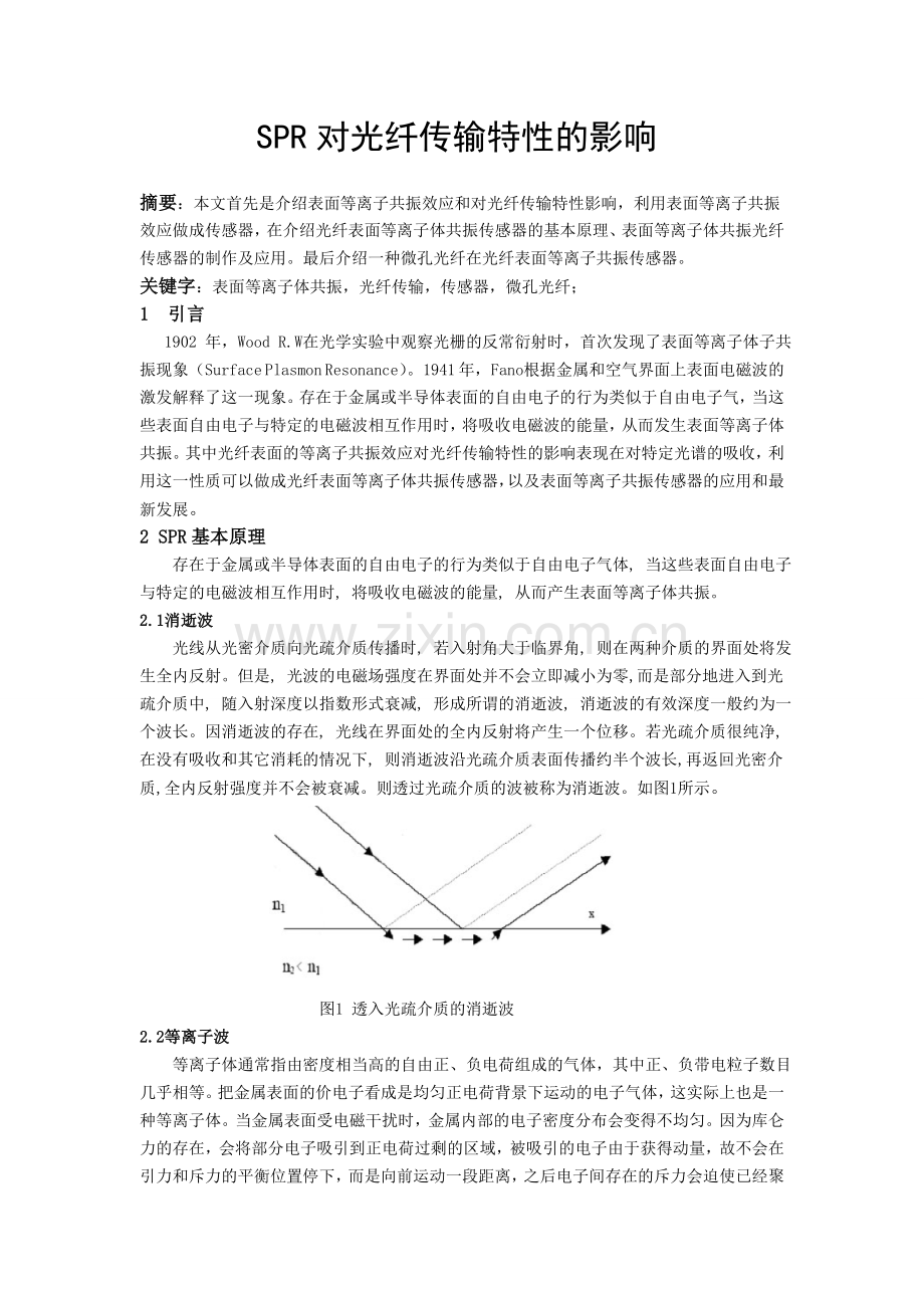 表面等离子共振效应对光纤传输特性的影响.doc_第2页